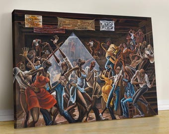 Sugar Shacks Good Times Canvas: African American Musicians, Soulful Home Decor