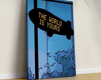 Scarface Poster Tony Montana The World Is Yours Poster – Motivational Movie Wall Art, Office Success Decor, Iconic Film Print