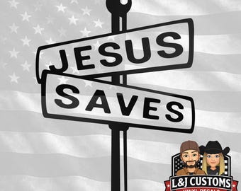 Jesus Saves Decal - Car & Truck Decal
