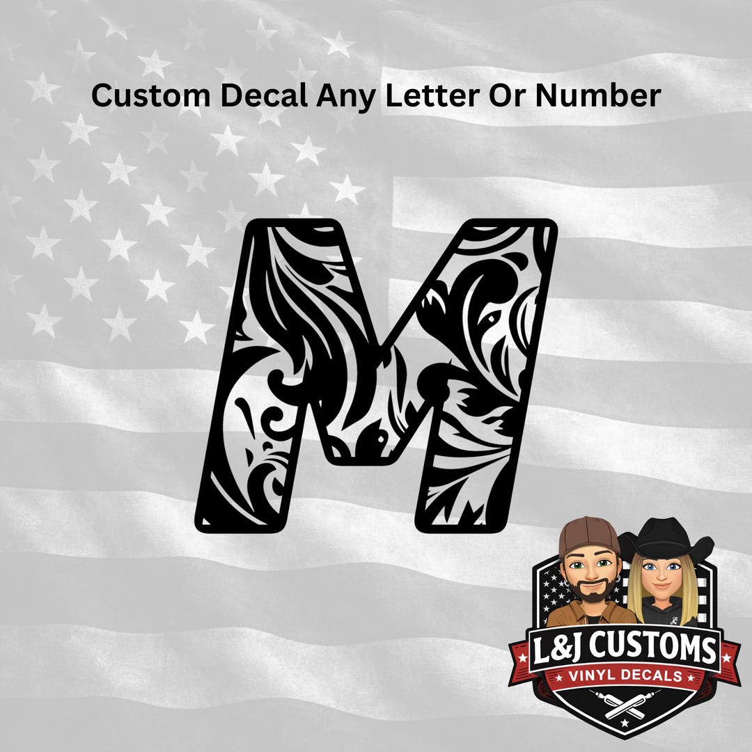Custom Letter or Number Tooled - Car & Truck Decal - Etsy