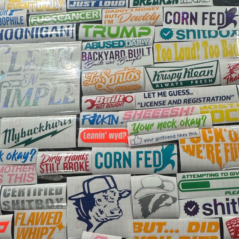 Random Decal Bundle Sizes Range From 5 Inch to 10 Inch - Etsy