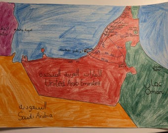 Custom Hand-Drawn Map Art, Detailed Geographical Art (A4 Cardboard)