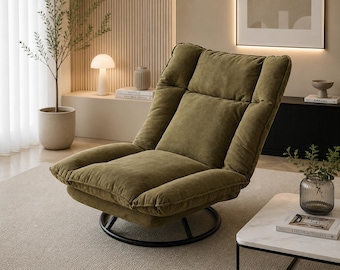 Swivel Lounge Floor Chair Cozy Recliner Sofa Adjustable Lazy Chair Modern Relax Seat for Living Room Bedroom