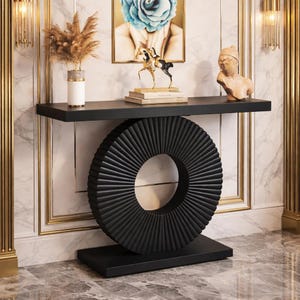 Modern Console Table with Geometric Base, Luxury Entryway Table, Contemporary Accent Table, Minimalist Hallway Table, Designer Sofa Table