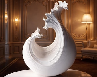 Abstract Vase, Modern Sculptural Decor, Minimalist Ceramic Flower Vase, Elegant Home Accent, Living Room Statement Piece