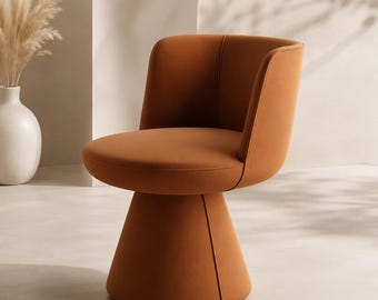 Modern Swivel Accent Chair, Upholstered Makeup Chair, 360 Rotating Vanity Chair, Cozy Bedroom Lounge Chair