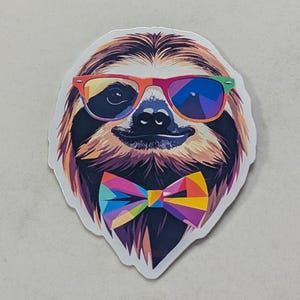 Sloth in Sunglasses Sticker Decal Laptop Bottle Binder Phone Case