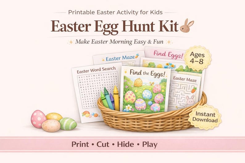 Easter Egg Hunt Clues Printable | Kids Easter Activity Kit | Scavenger ...