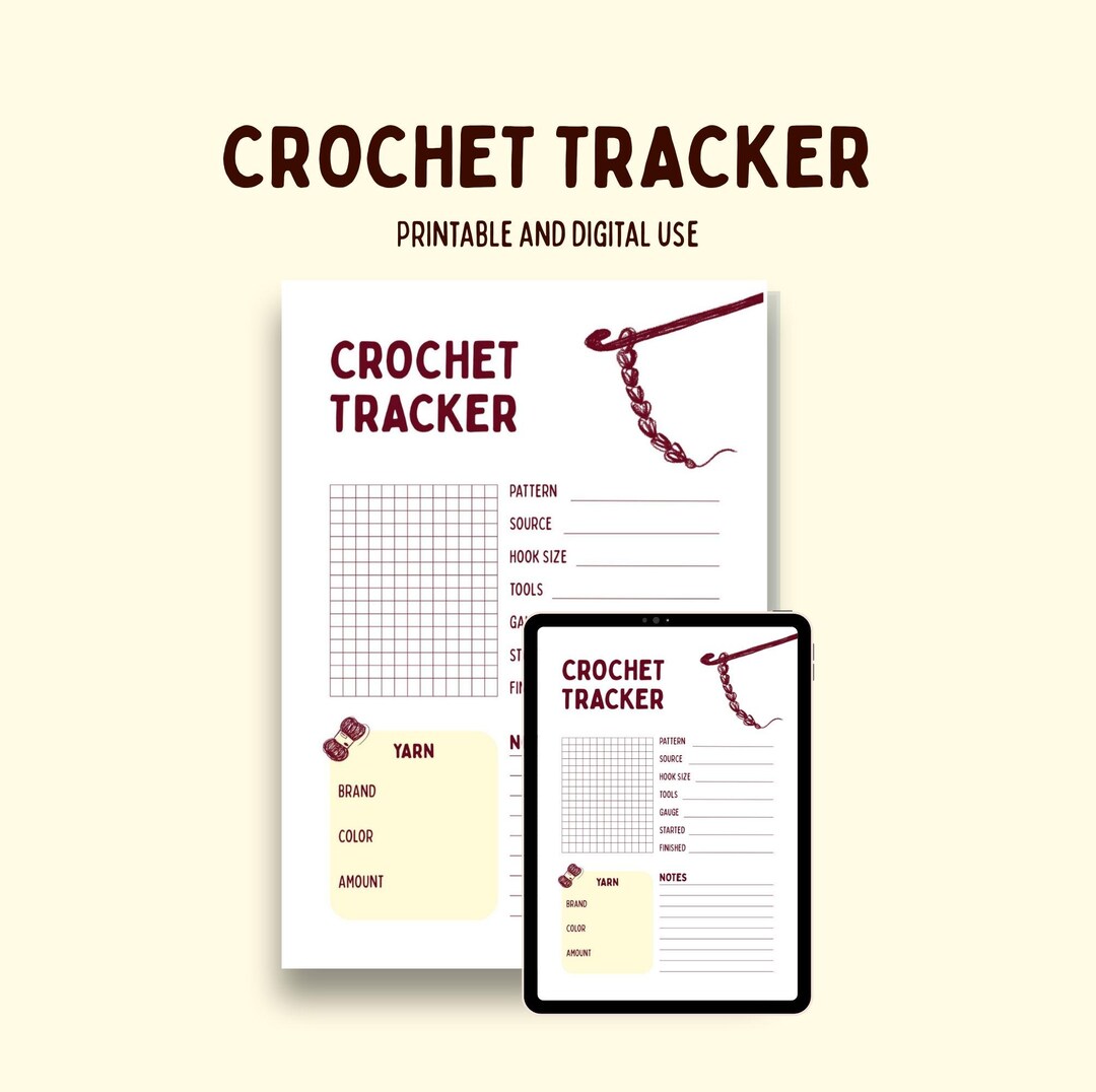 Printable Crochet Project Plan, Project Log, Crochet Tracker, Custom ...