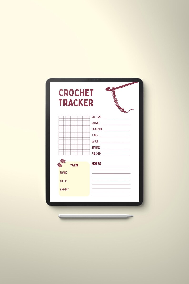 Printable Crochet Project Plan, Project Log, Crochet Tracker, Custom ...