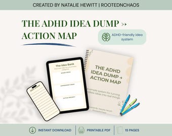 Sistema de Organização e Acúmulo de Ideias para TDAH | Produtividade (Download Digital)