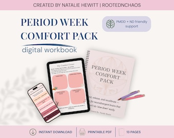Caderno de Exercícios Digital da Semana do Período Menstrual | Apoio para Pessoas Neurodivergentes