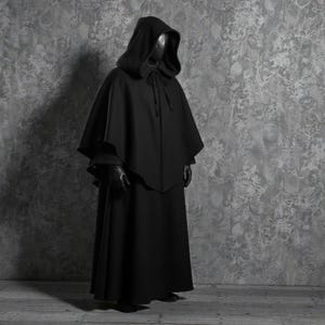 Vintage Hooded Cape | Dramatic Performance Cloak | Unisex Cosplay Costume