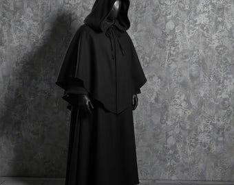 Vintage Hooded Cape | Dramatic Performance Cloak | Unisex Cosplay Costume