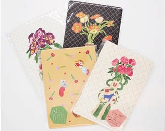 Japanese Stationery Mini Letter Set - Floral Vase Series by Paper Message - Mother's Day Gift