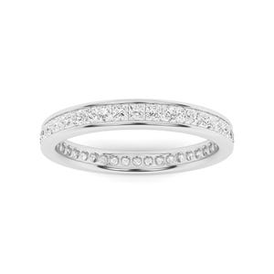 14K witgouden vergulde stapelbare ring Princess Cut Lab gemaakte diamanten band