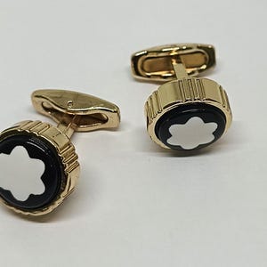 MONT BLANC ゴールド ブラック カフリンクス Vintage Montblanc Cufflinks - Etsy
