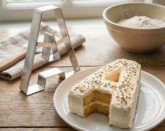 Domikey 6 Inch Stainless Steel Alphabet Molds | A-Z Letter Set for Cake pans, Cookies Cutters