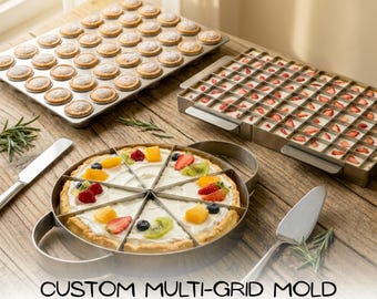 Custom Stainless Steel Multi-Grid Divider Mold | Personalized Cake Cutter Tofu Slicer Rice Portioner | Any Size Any Grid