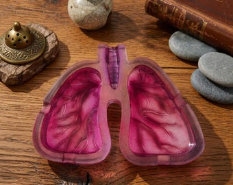 Human Lung Ashtray Purple Resin | Morbid Anatomy Cigarette Tray | Dark Academia Smoking Gift