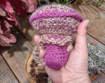 Crochet Amanita Mushroom Plushie Crocheted Mushroom Plush Sculptural  Fiber Art Fungi Nature Gifts Home Decor Furious Designs Collectables