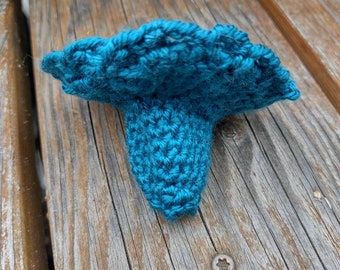 Crochet Mushroom Furious Fungi by Furious Designs One of a Kind Crocheted Blue Chanterelle Sculptural Crochet Nature Gifts Upcycled Waldorf