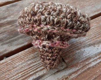 Plushy Crocheted Button Mushroom Furious Fungi Furious Designs Crochet Mushroom Decor Crochet Collectable Mushroom Figure Nature Gifts Home