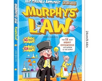 Murphy’s Law Book | Funny Life Wisdom Gift | Inspirational Humor Book | Caricature Science Art Cover | Unique Gift for Friends & Family |