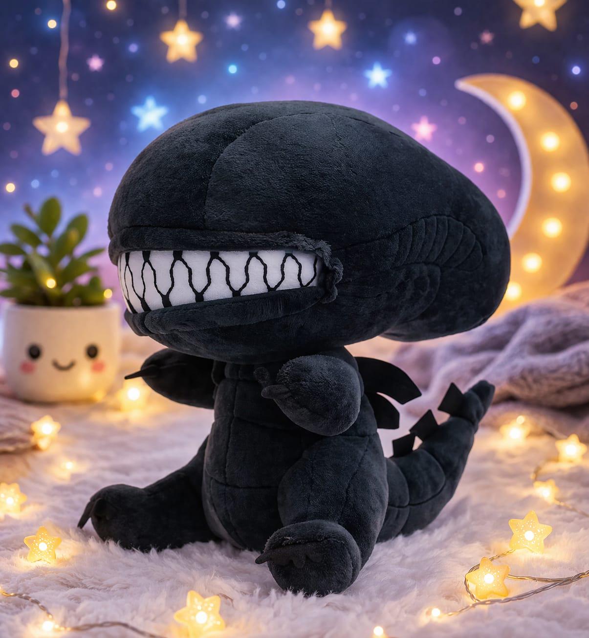 Alien Xenomorph Plush Toy 25cm, Cute Horror Plushie, Soft Stuffed Sci ...