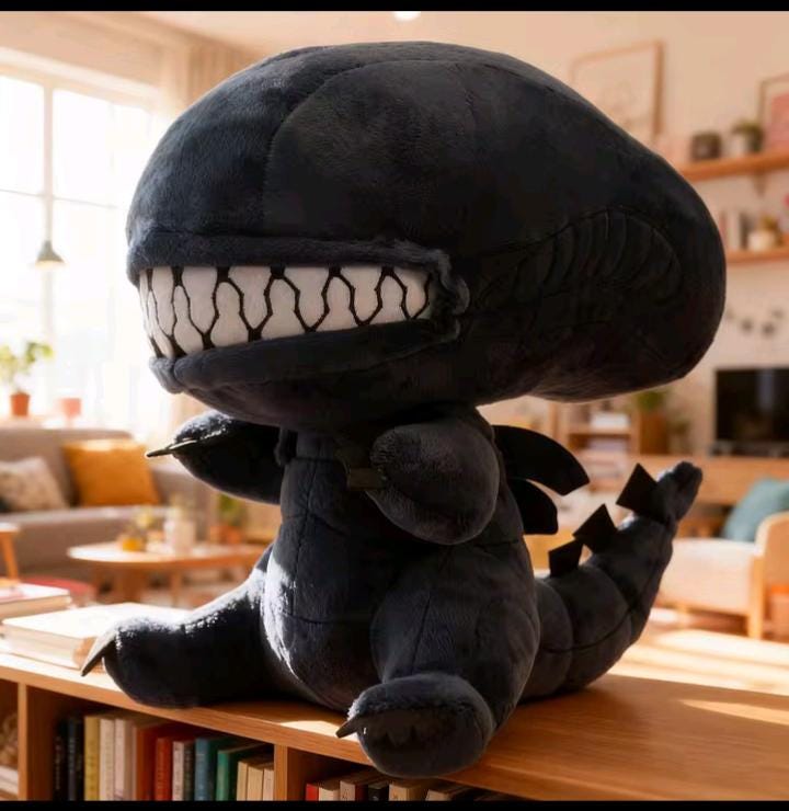 Alien Xenomorph Plush Toy 25cm, Cute Horror Plushie, Soft Stuffed Sci ...