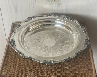 large silver footed serving bowl, silver serving bowl, vintage silver, silver footed bowl, hostess gift, Mothers Day gift, vintage bowl