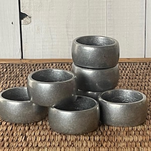 pewter napkin rings, eight pewter napkin rings, vintage pewter napkin rings, hostess gift, vintage entertaining, napkin rings, entertaining