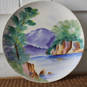 Japanese plate, painted plate, Asian plate, Chinoiserie wall hanging