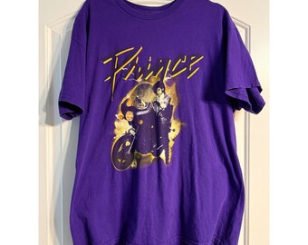 Prince Purple Rain Graphic T-Shirt Large Vintage 80s Music Rock Tee Pop Culture