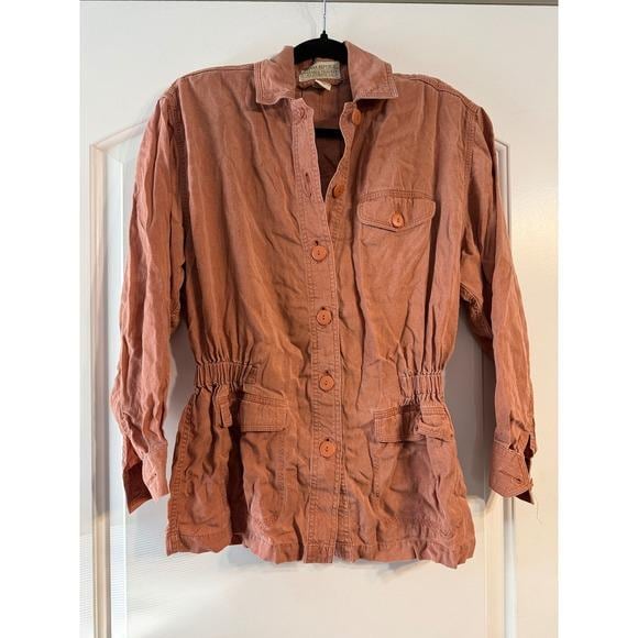Banana Republic, Banana Republic Safari Jacket Women XS Terracotta Vintage Rayon Utility Coat
