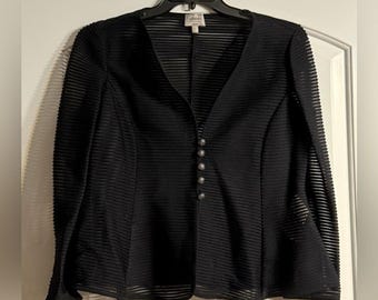Armani Collezioni Black Sheer Textured Jacket