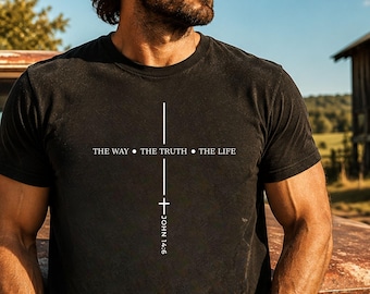 Comfort Colors® John 14:6 Christian Shirt, The Way The Truth The Life Tee, Jesus Is King Shirt, Minimalist Faith Tee, Yeshua Apparel