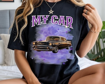 Custom Car Photo Shirt, Personalized Classic Car Tee, Vintage 90s Bootleg T-Shirt, Custom Vehicle Portrait, Car Lover Gift, Comfort Colors