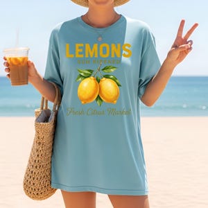 Comfort Colors® Vintage Lemon Shirt, Lemon Tee, Summer Fruit Tee, Citrus Lover Tee, Lemon Lover Gift, Fresh Fruit Tee, Summer Aesthetic Tee afbeelding 8