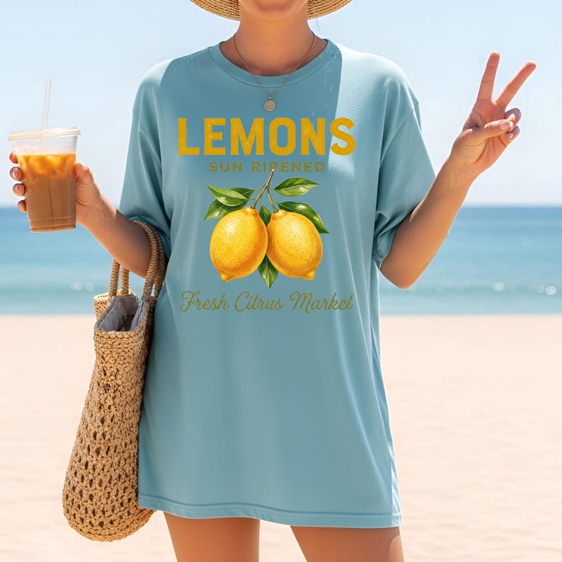 Comfort Colors® Vintage Lemon Shirt, Lemon Tee, Summer Fruit Tee, Citrus Lover Tee, Lemon Lover Gift, Fresh Fruit Tee, Summer Aesthetic Tee afbeelding 8