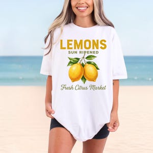 Comfort Colors® Vintage Lemon Shirt, Lemon Tee, Summer Fruit Tee, Citrus Lover Tee, Lemon Lover Gift, Fresh Fruit Tee, Summer Aesthetic Tee afbeelding 5