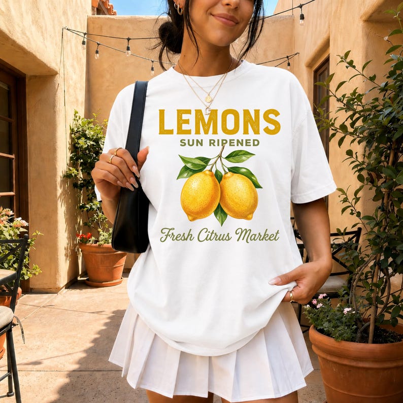 Comfort Colors® Vintage Lemon Shirt, Lemon Tee, Summer Fruit Tee, Citrus Lover Tee, Lemon Lover Gift, Fresh Fruit Tee, Summer Aesthetic Tee afbeelding 13