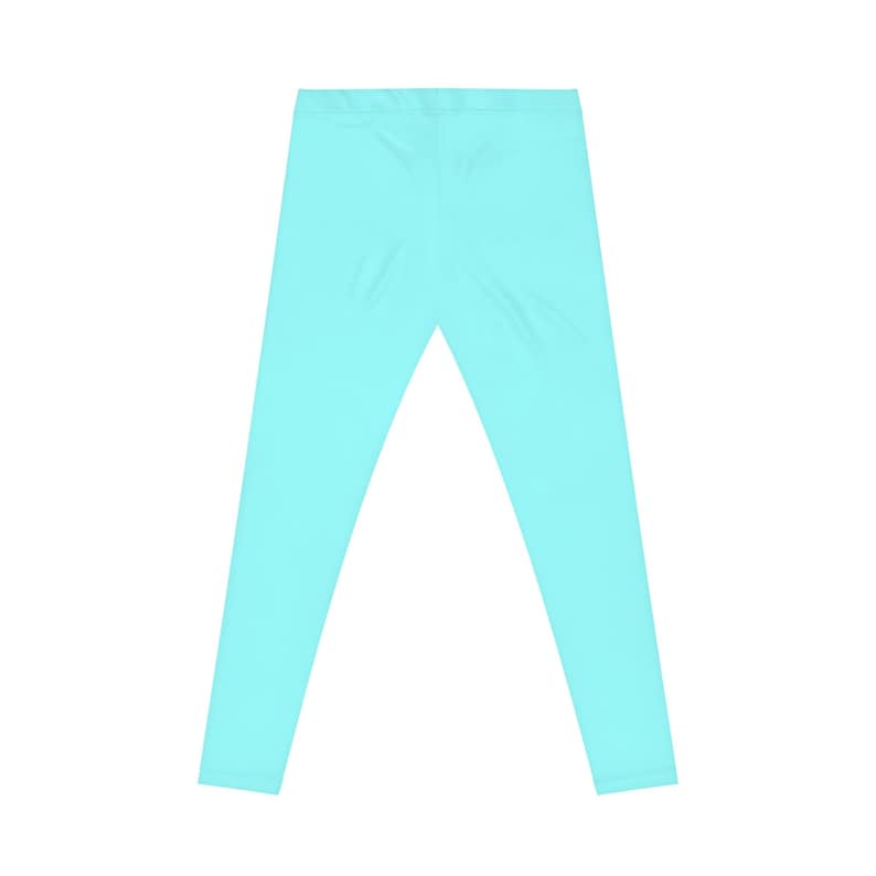Stretch-pale Cyan Color Print Ladies Poly-span Casual Leggings XS-2XL ...