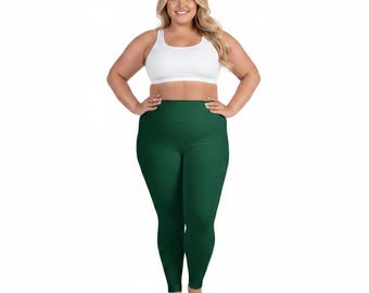 Deep Forest Color All-Over Print Plus Size Leggings 2X-6X