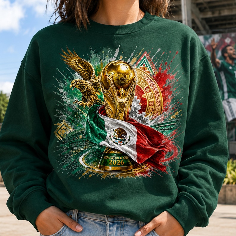 Mexico Soccer PNG  | 2026 Championship Eagle Trophy Clipart, Soccer Fan Sublimation PNG for T-Shirt Design, Digital Download, World Cup 2026 PNG, FIFA World Cup 2026 PNG, Football Trophy PNG