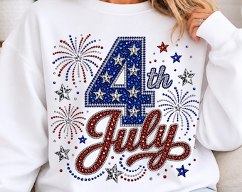 4 juli PNG | Patriotisk skjortdesign med strass | Sublimering för USA:s 250-årsjubileum, 1776 2026 png, digital nedladdning