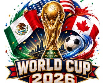 World Cup 2026 Trophy PNG | USA Mexico Canada Trophy Clipart | Soccer Sublimation, Football Shirt Design Digital Download