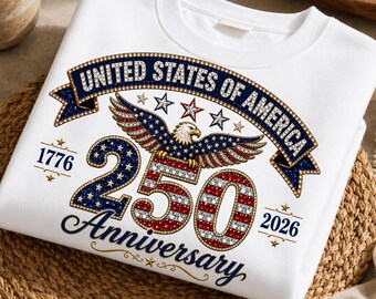 USA:s 250-årsjubileumsörndesign | Patriotisk skjortgrafik 1776-2026 (digital nedladdning)