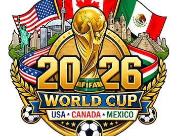 World Cup 2026 PNG  | Trophy Soccer T-Shirt Design, USA Canada Mexico, Sublimation PNG Digital Download