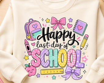 Glad sista skoldag PNG | Doodle Clipart, lärarskjortadesign (digital nedladdning)
